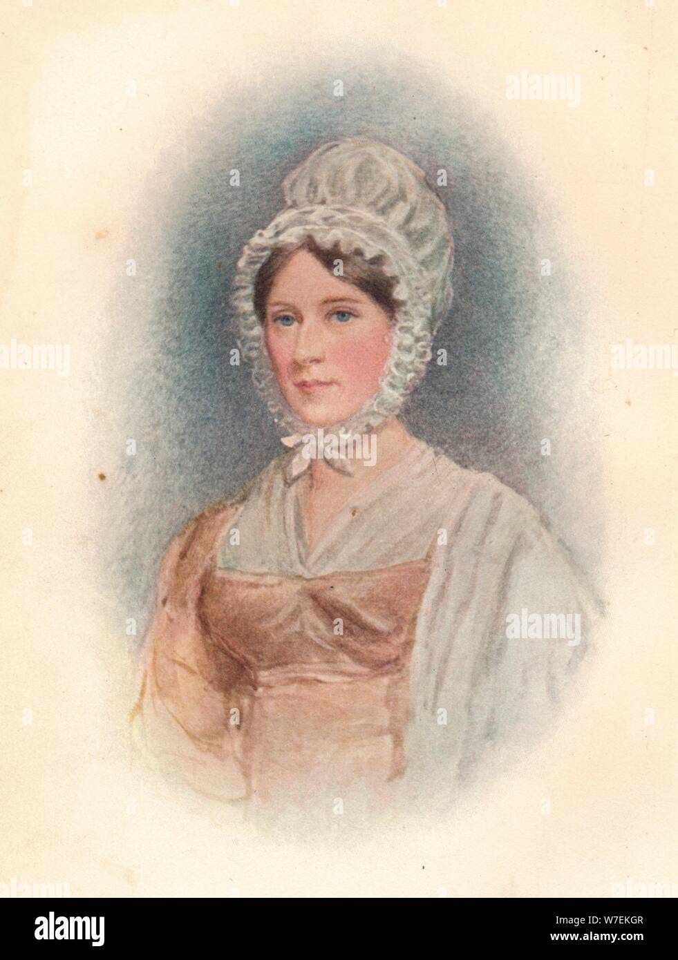 'Elizabeth Gurney (b1790), at the age of 27 (circa), 1817. Artist: Unknown. Stock Photo