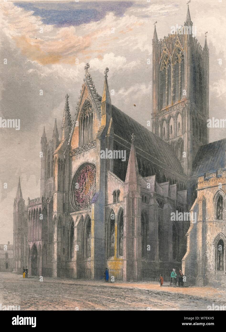 'Lincoln Cathedral - View of South Transept & Central Tower', 1836 ...