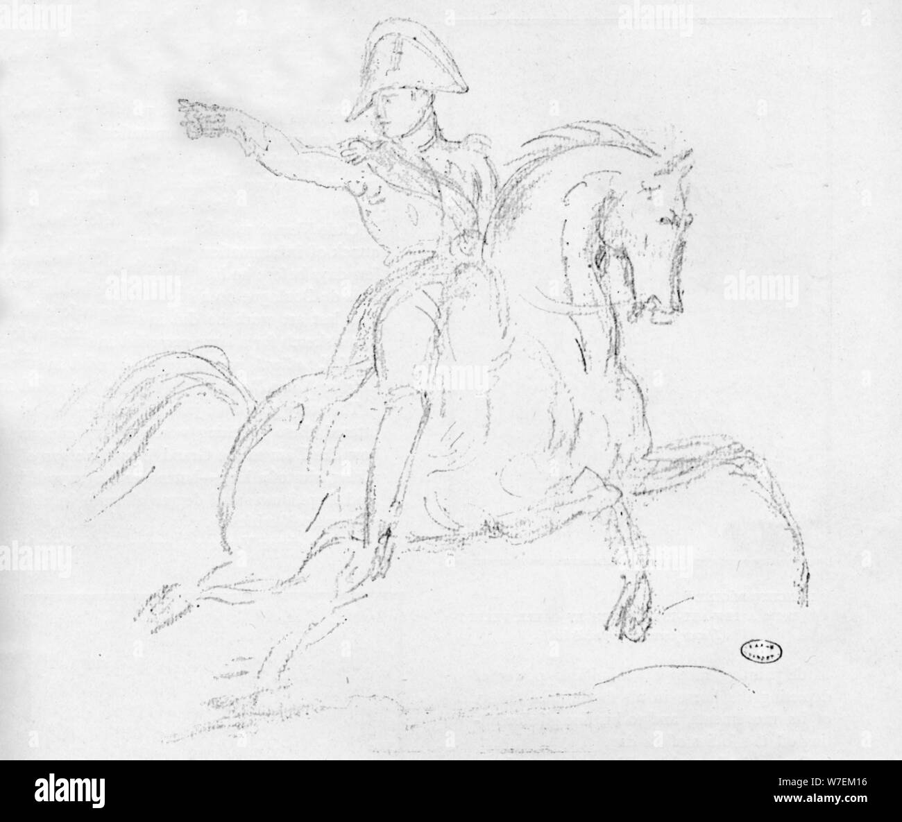 'Napoleon on Horseback', c18th century. Artist: Carle Vernet. Stock Photo
