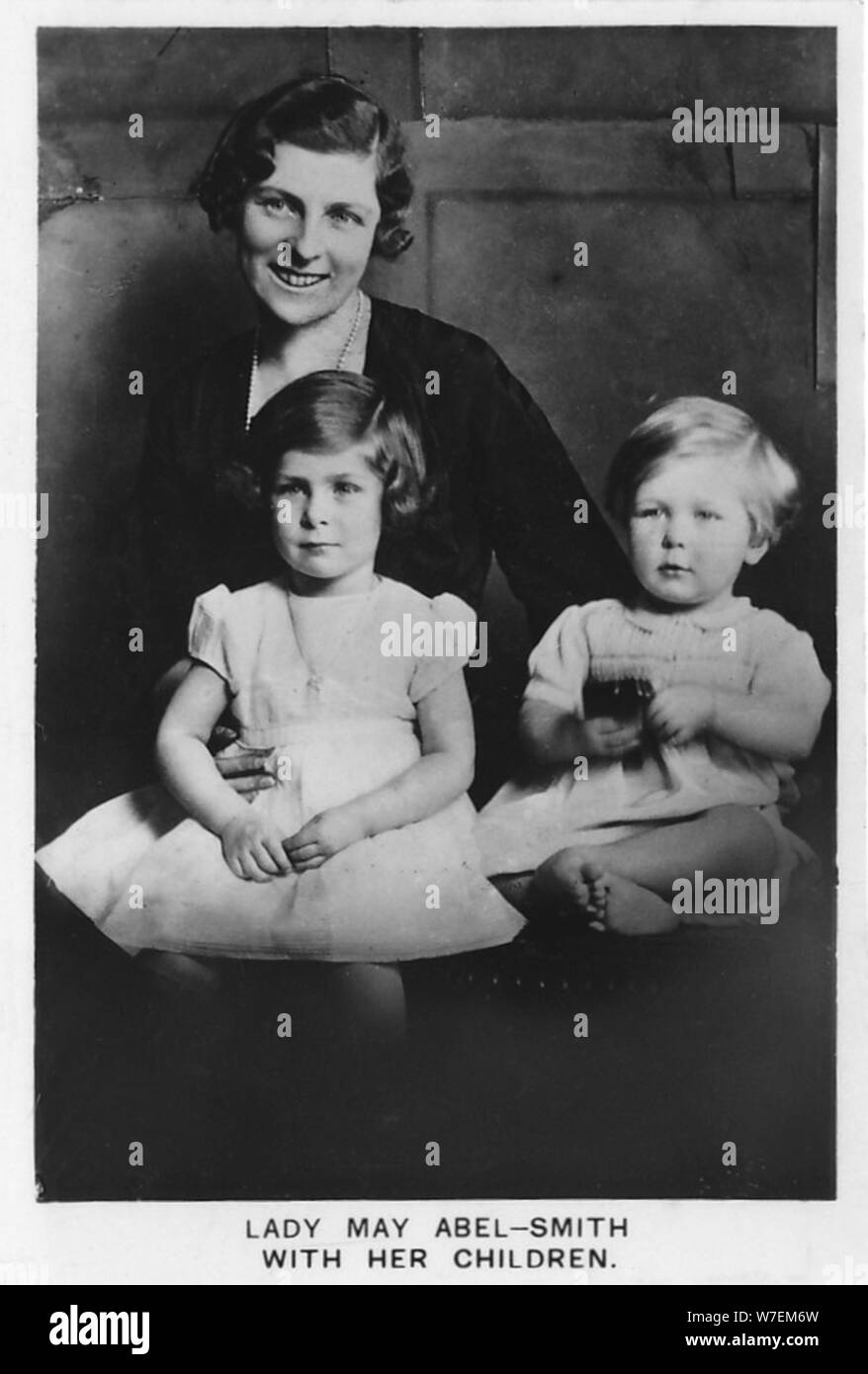 'Lady May Abel-Smith with her Children', 1937. Artist: Unknown. Stock Photo