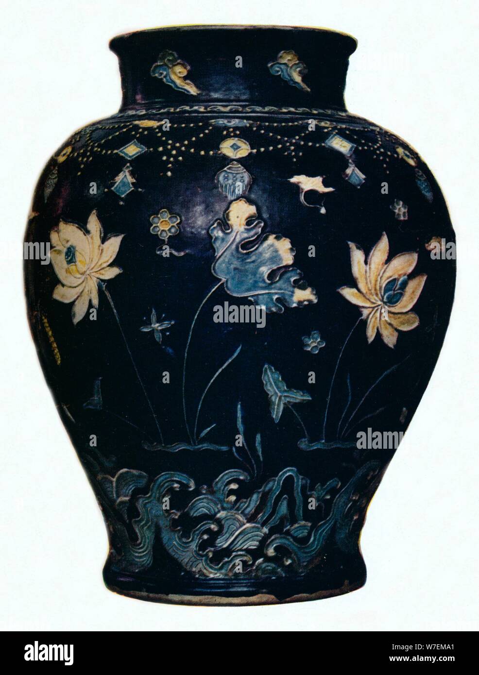 'Ming Dynasty, Fahua vase', 15th century. Artist: Unknown. Stock Photo