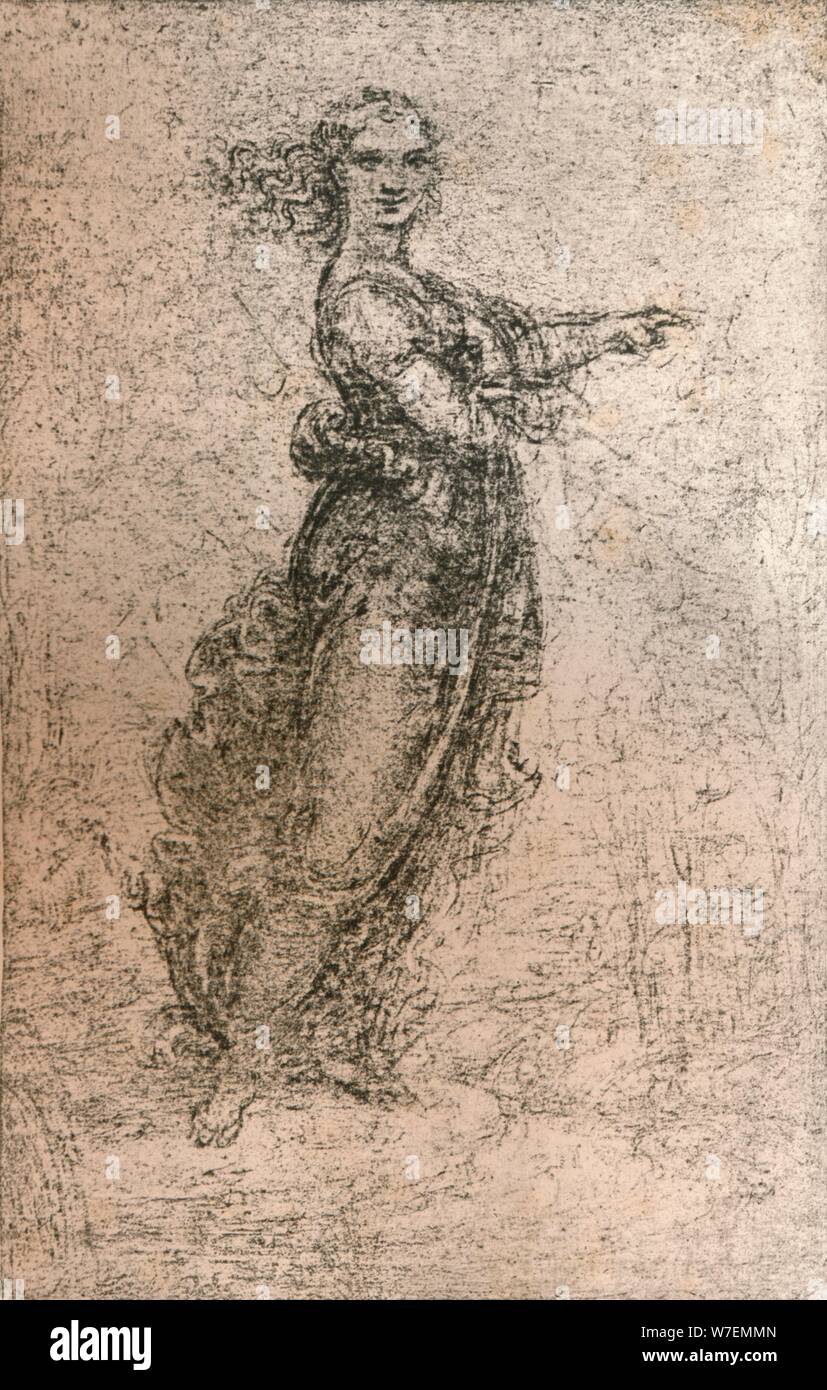 Charcoal drawing of a female figure, c1472c1519 (1883). Artist