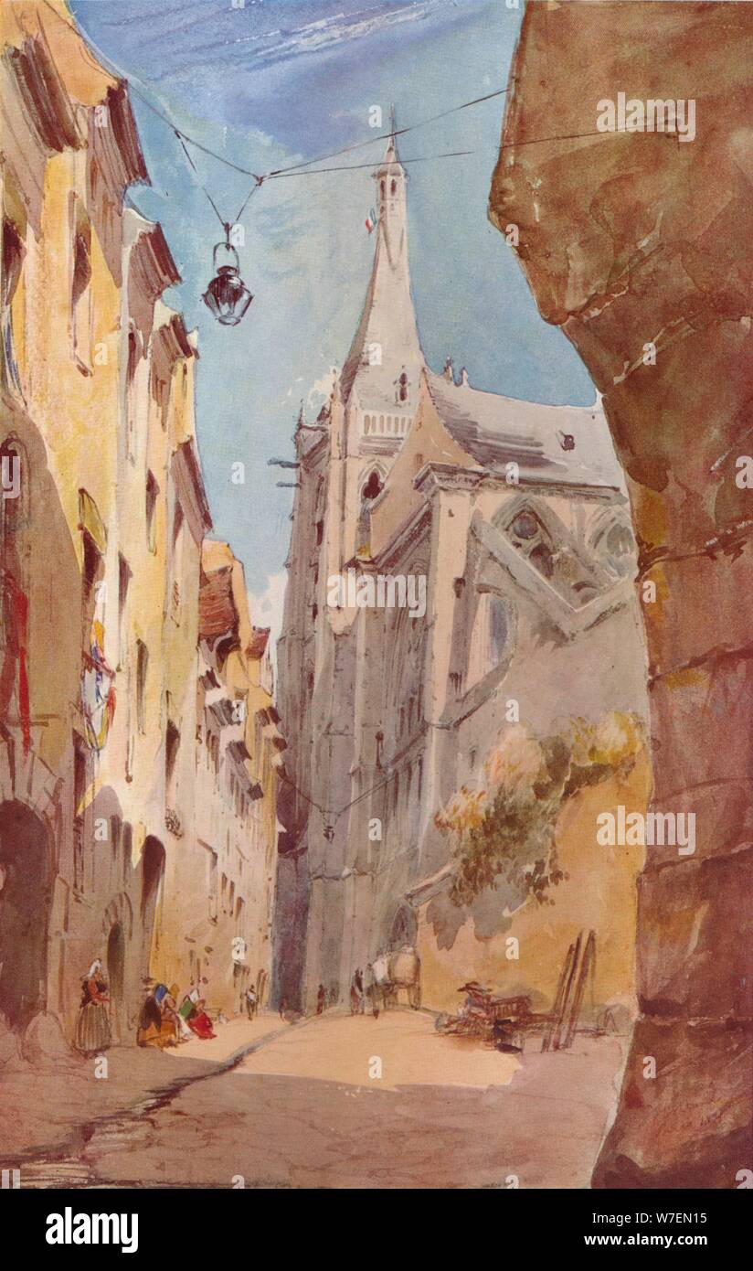 'The Church of St. Severin, Paris', 19th century. Artist: James Holland. Stock Photo