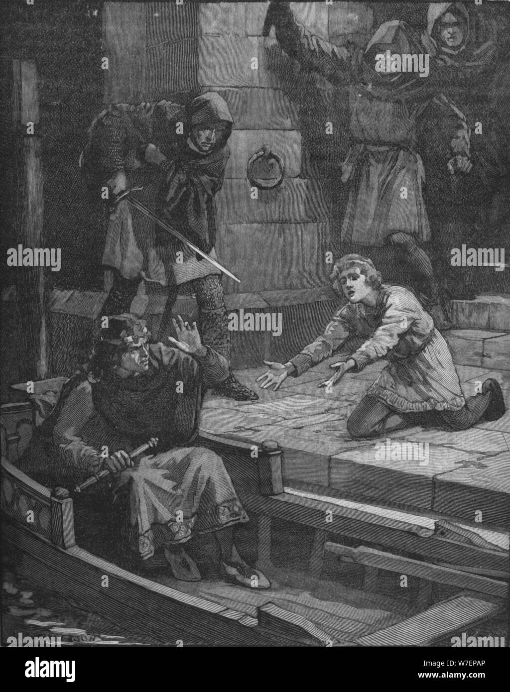 Murder of Prince Arthur, 1203 (1905). Artist: Unknown. Stock Photo
