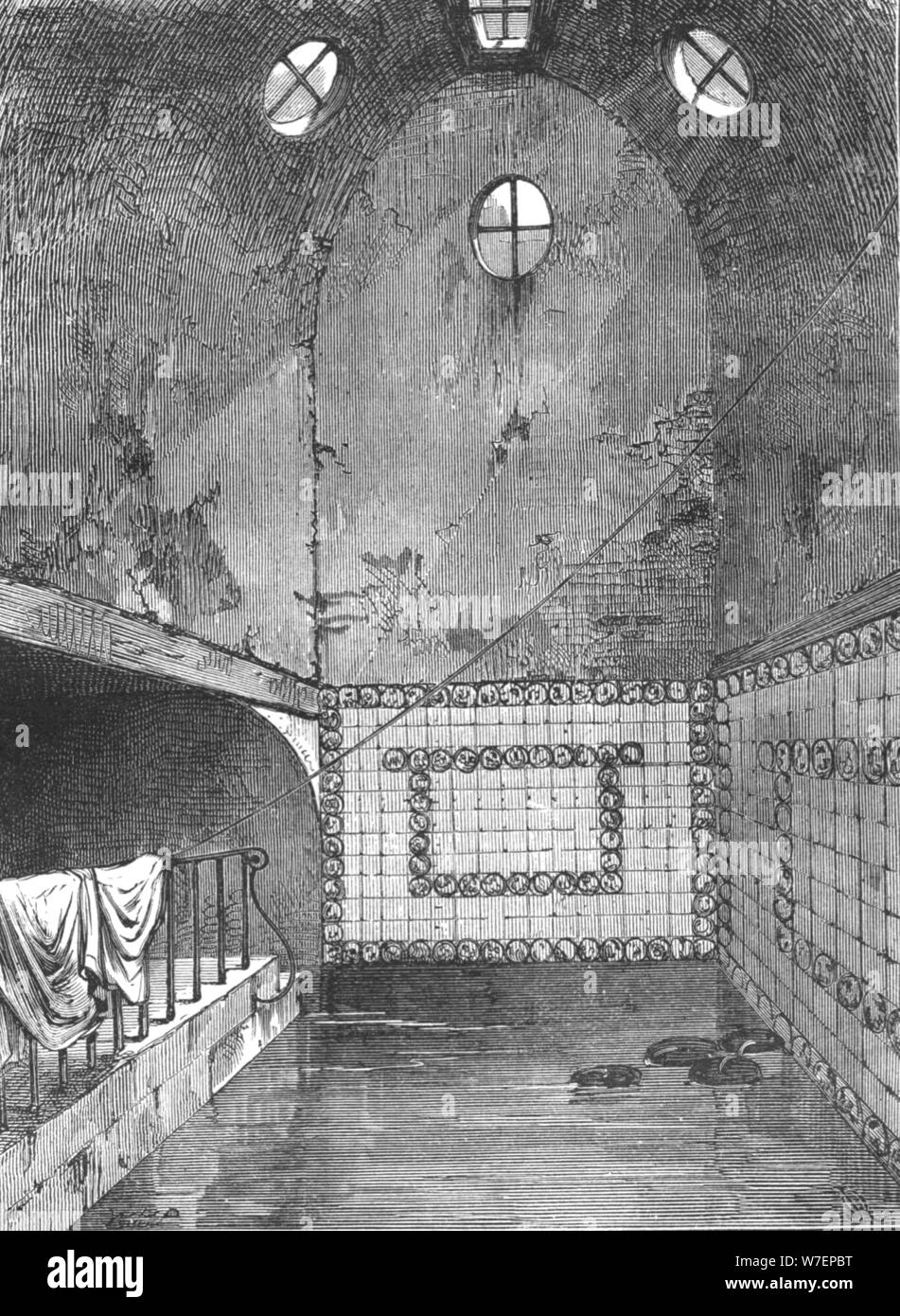 Queen Anne's Bath from a view taken in 1851, (1897). Artist: Unknown. Stock Photo