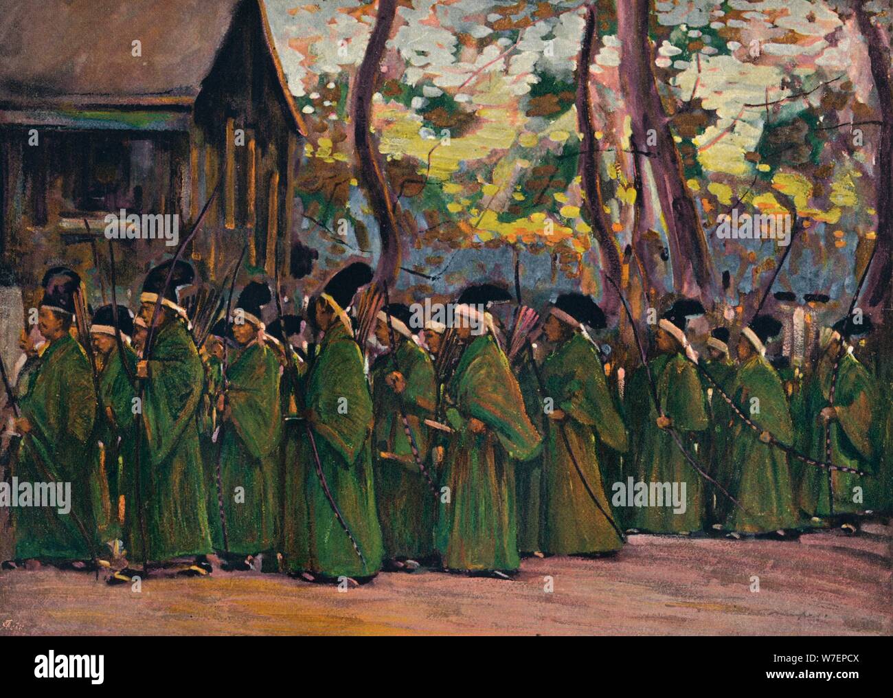 'Procession of Archers at Kioto', c1897. Artist: Mortimer L Menpes. Stock Photo
