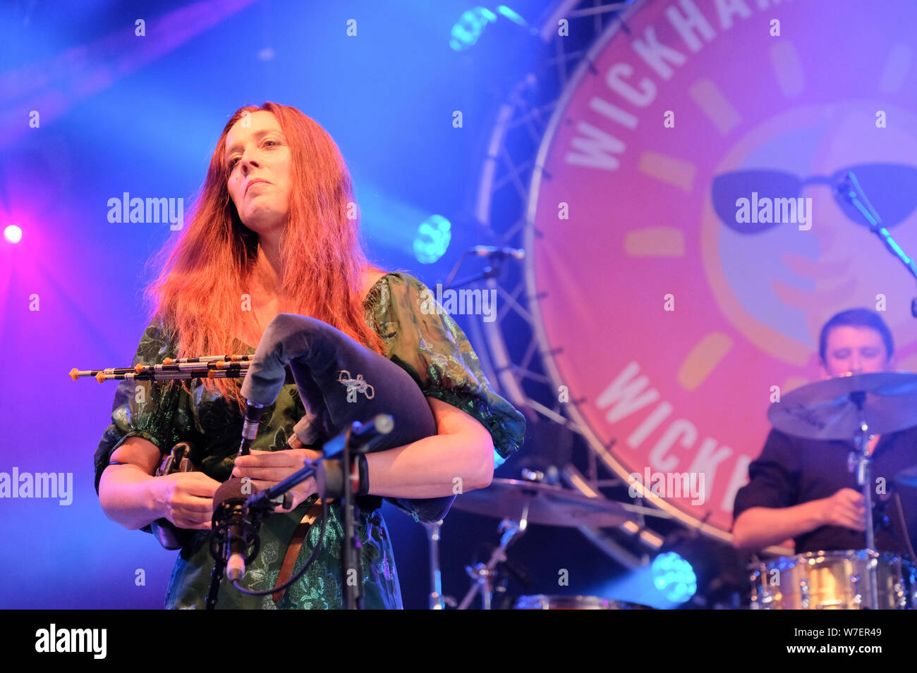 Kathryn Tickell and The Darkening performing at  The Wickham Festival, Wickham, UK. August 2, 2019 Stock Photo