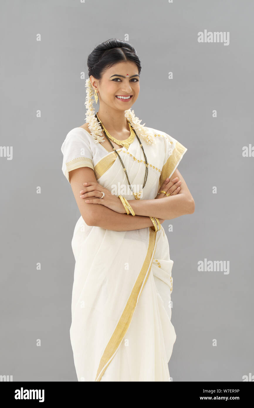Portrait of a South Indian woman smiling Stock Photo - Alamy