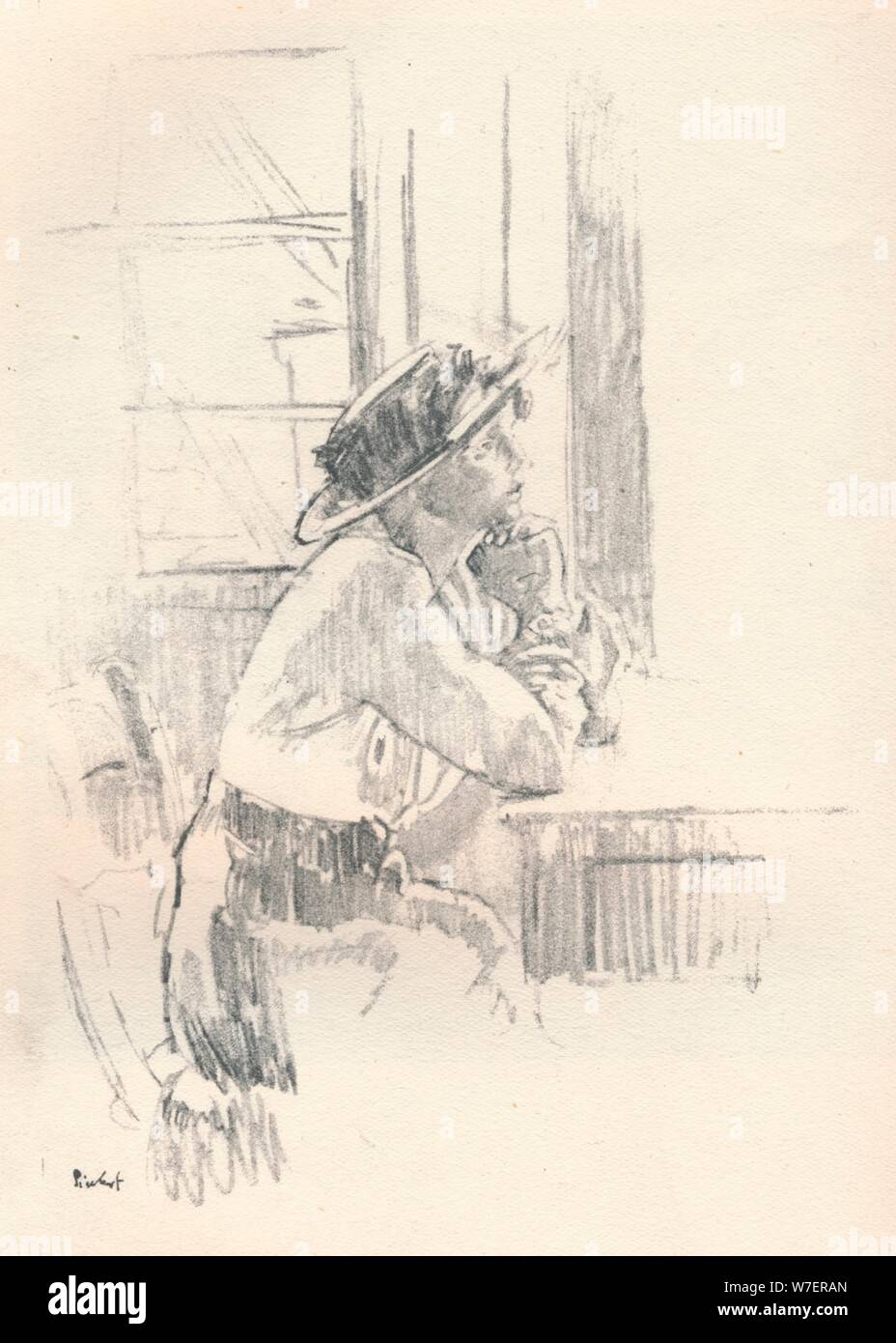 'Girl Musing', c1911 (1931). Artist: Walter Richard Sickert. Stock Photo