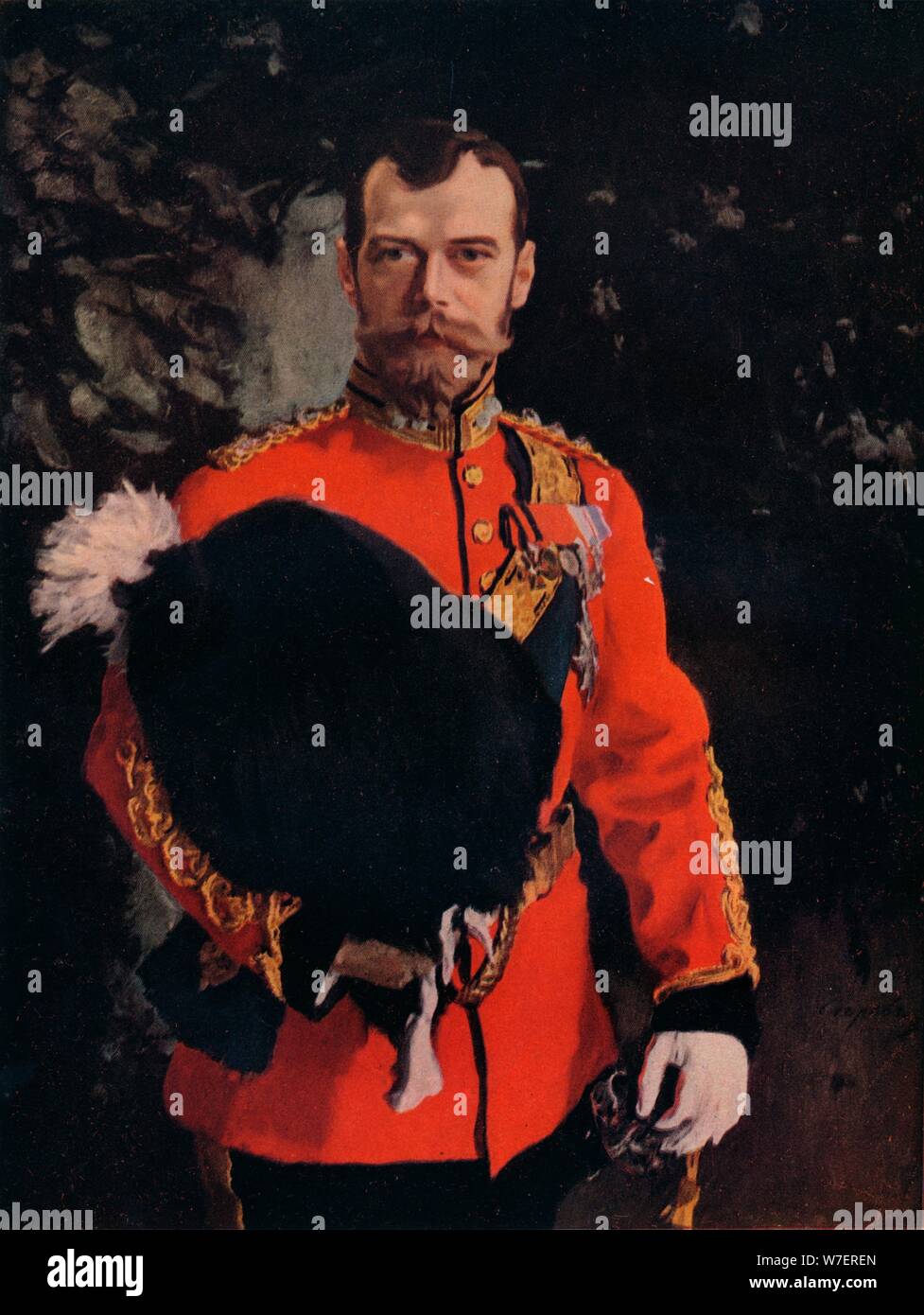 'H.I.M. The Emperor Nicholas II. Colonel-in-Chief of the Royal Scots Greys', 1902. Artist: Valentin Serov. Stock Photo