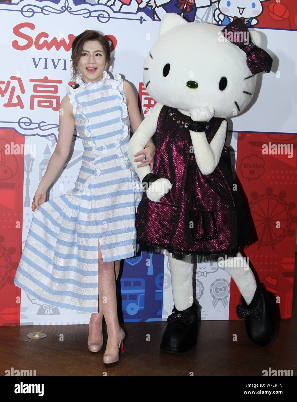 Selina Jen Chia-hsuan of Taiwanese girl group S.H.E attends a promotional event for Sanrio in Taipei, Taiwan, 5 October 2017. Stock Photo