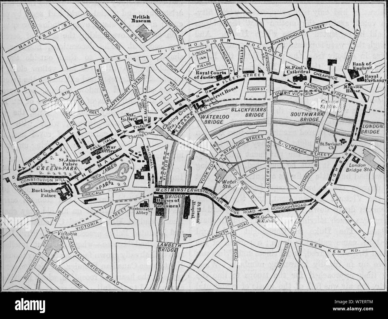 London Street Map 19th Century Stock Photos London Street Map