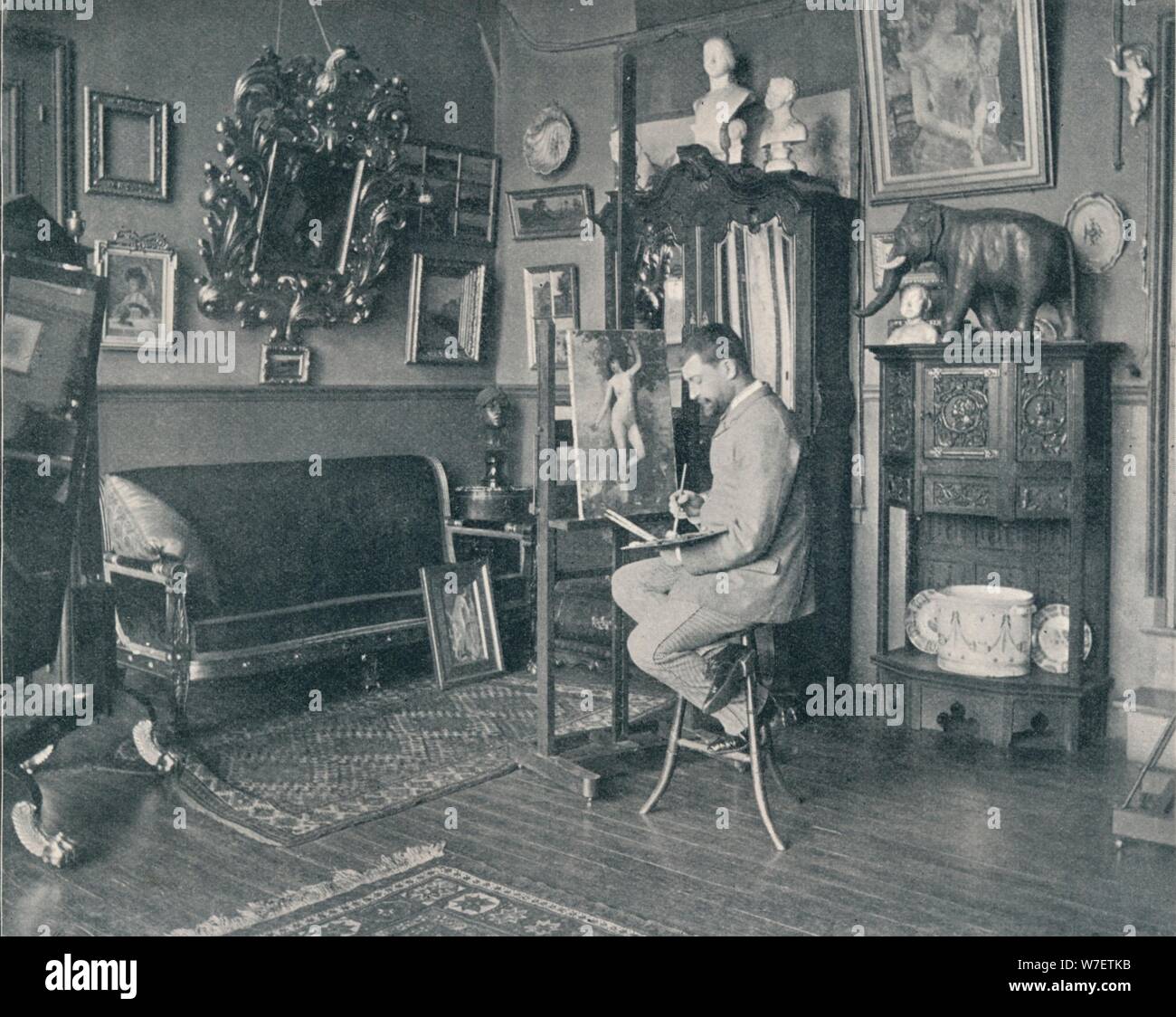 'Henri Gervex in his Studio', c1897. Artist: Unknown. Stock Photo