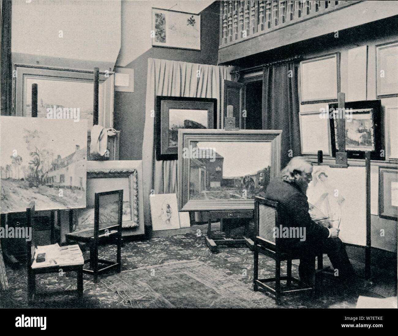 'C. Cazin in his Studio', c1897. Artist: Unknown. Stock Photo