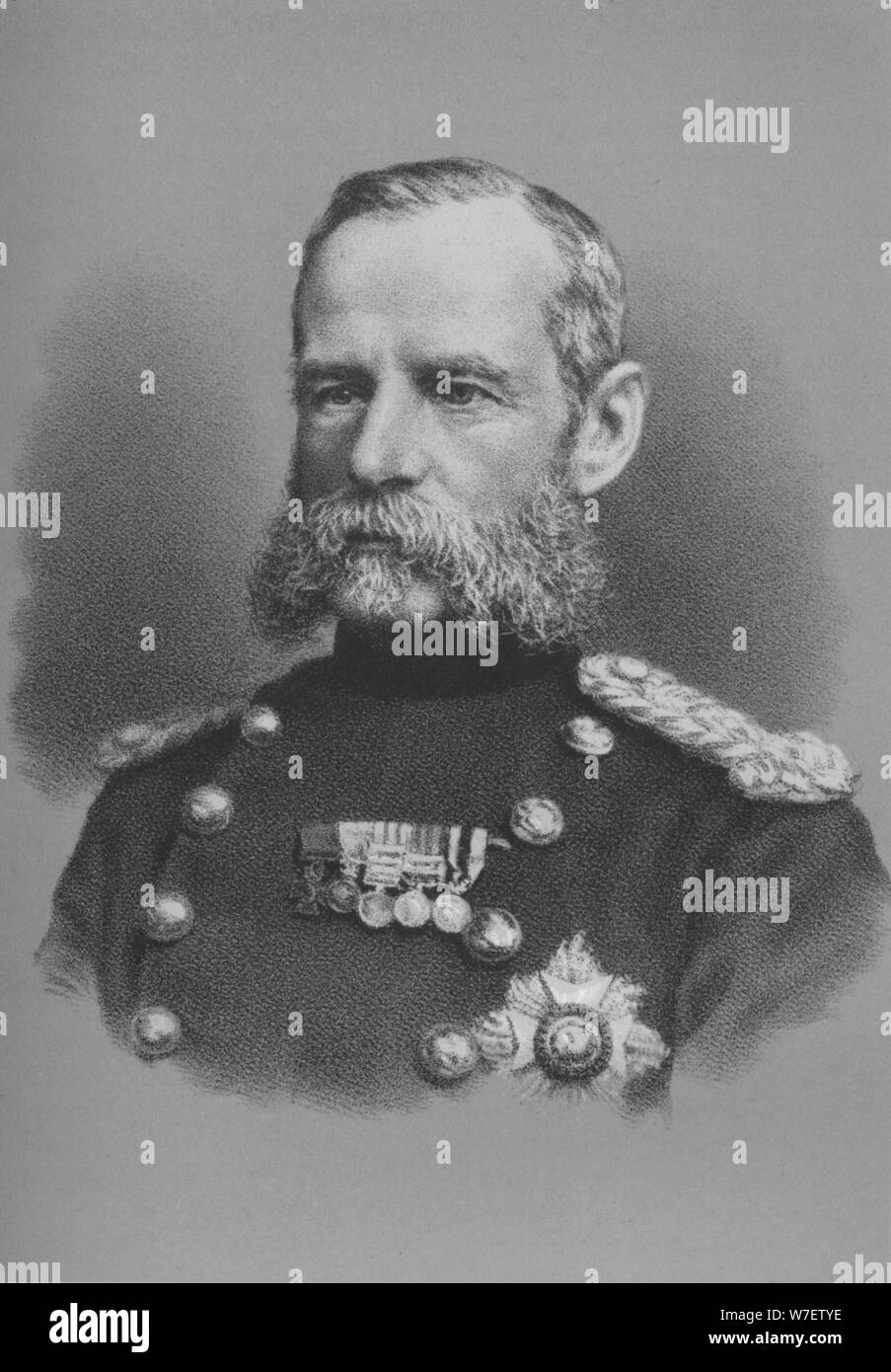 Lieutenant General Sir Frederick Roberts, British soldier, c1880 (1883). Artist: Unknown. Stock Photo