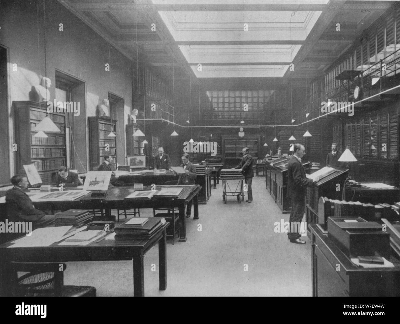 'The British Museum Print Room', c1901. Artist: Unknown. Stock Photo