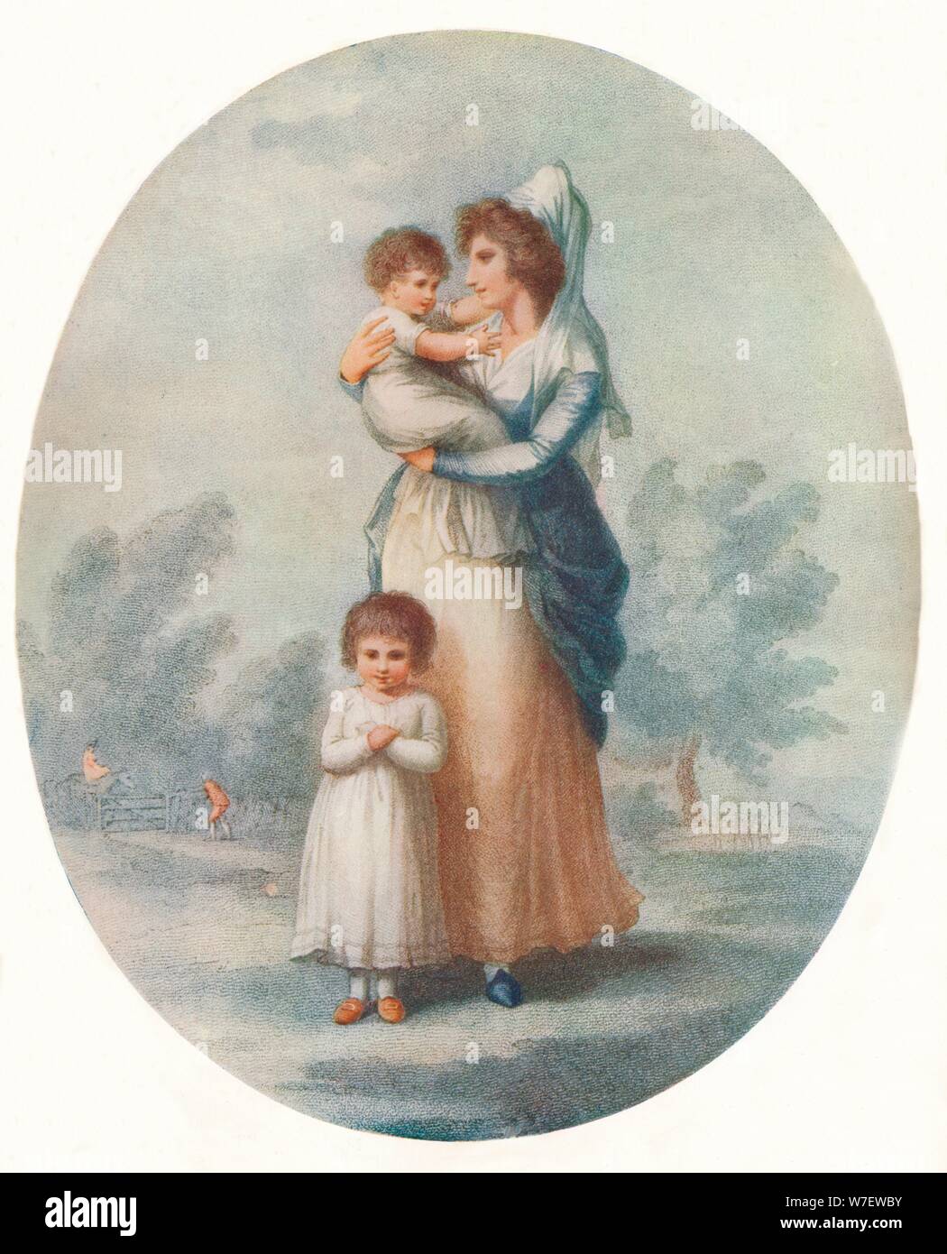 'Lady Rushout and Children', c1795. Artist: Charles Knight. Stock Photo