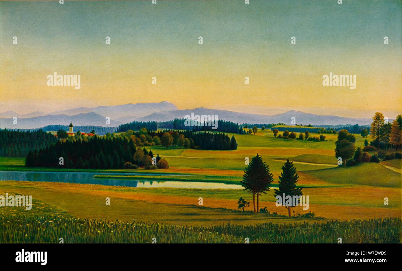 'Landscape at Staffelsee', c1931. Artist: Georg Schrimpf. Stock Photo