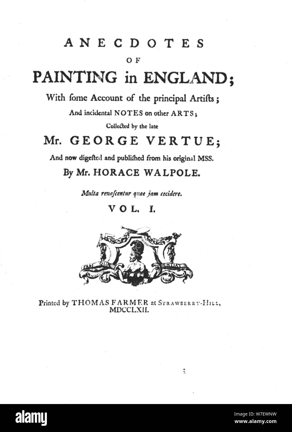 'Anecdotes of Painting in England', c1762, (1946). Artist: Horace Walpole. Stock Photo