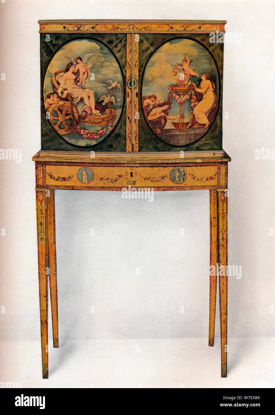 'Small Mahogany Cabinet on Stand', c1680. Artist: Unknown. Stock Photo