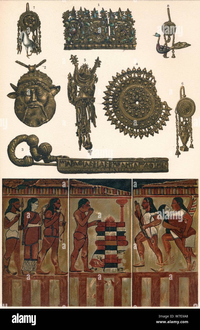 'Etruscan Antiquities from Clusium, Vulsinii, Vulci and Caere', 500 BC, (1902). Artist: Unknown. Stock Photo