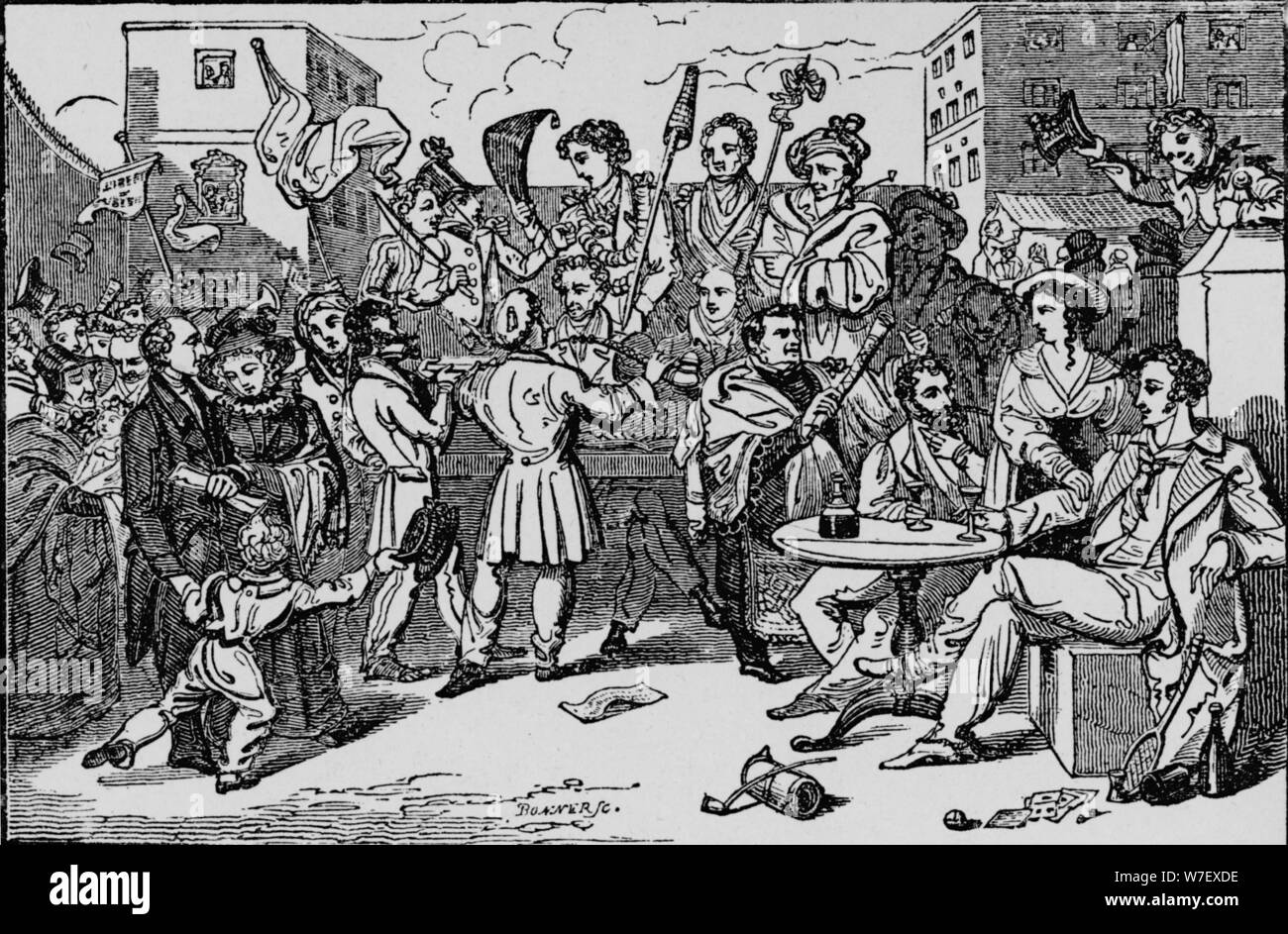 'A Mock Election in the King's Bench Prison', c1828, (1912). Artist: Bonner. Stock Photo