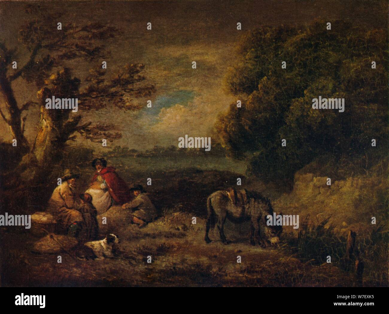 'Gipsies resting with Donkey', 1795. Artist: George Morland. - Stock Image