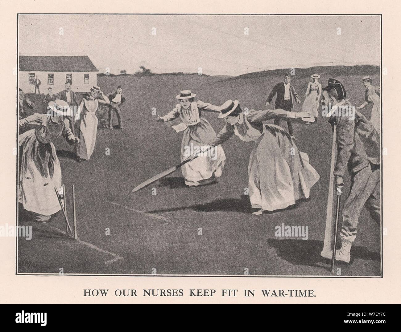 'How Our Nurses Keep Fit in War-Time', 1901 (1912). Artist: Unknown. Stock Photo