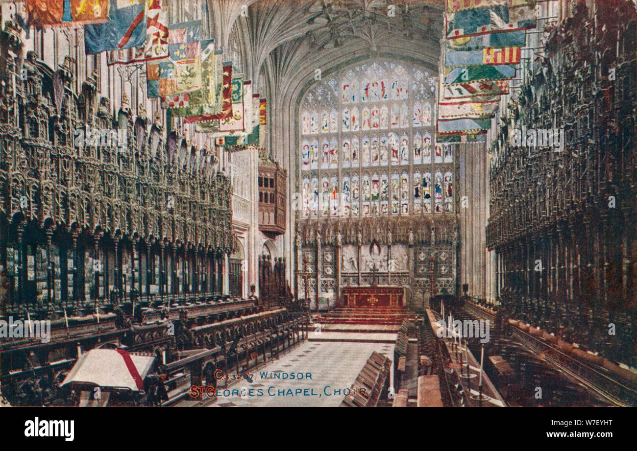 Inside interior at st georges chapel windsor castle hi-res stock ...