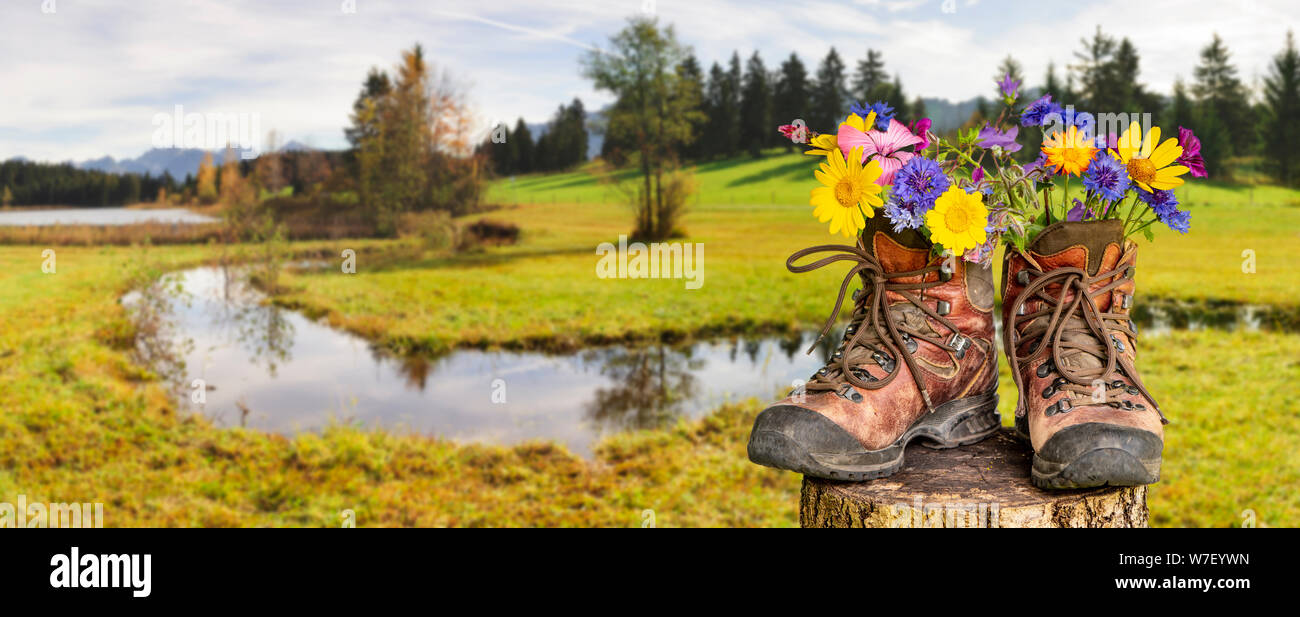 colourful walking boots