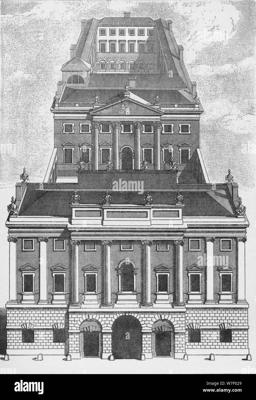 A perspective view of the Bank of England, 1743 (1903). Artist: Robert West. Stock Photo