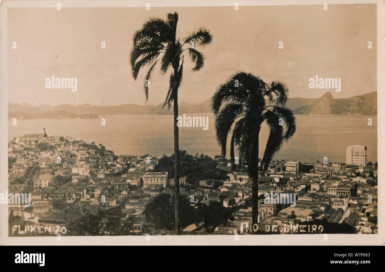 Panorama of Rio de Janeiro Guanabara Brasil RPPC Real Photo Postcard Brazil