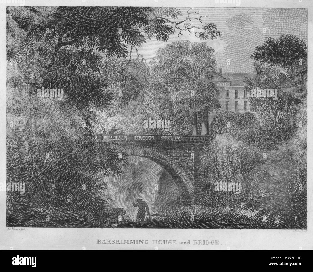 'Barskimming House and Bridge', 1804. Artist: James Fittler. Stock Photo
