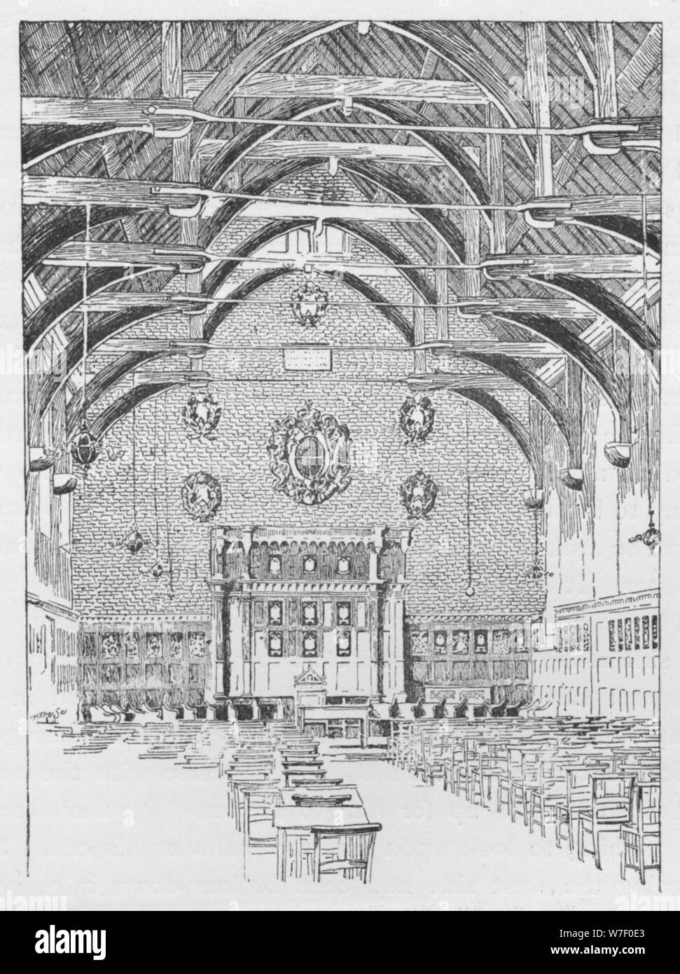 The Westminster Schoolroom, Formerly The Abbot's Dormitory', c1897. Artist: William Patten. Stock Photo