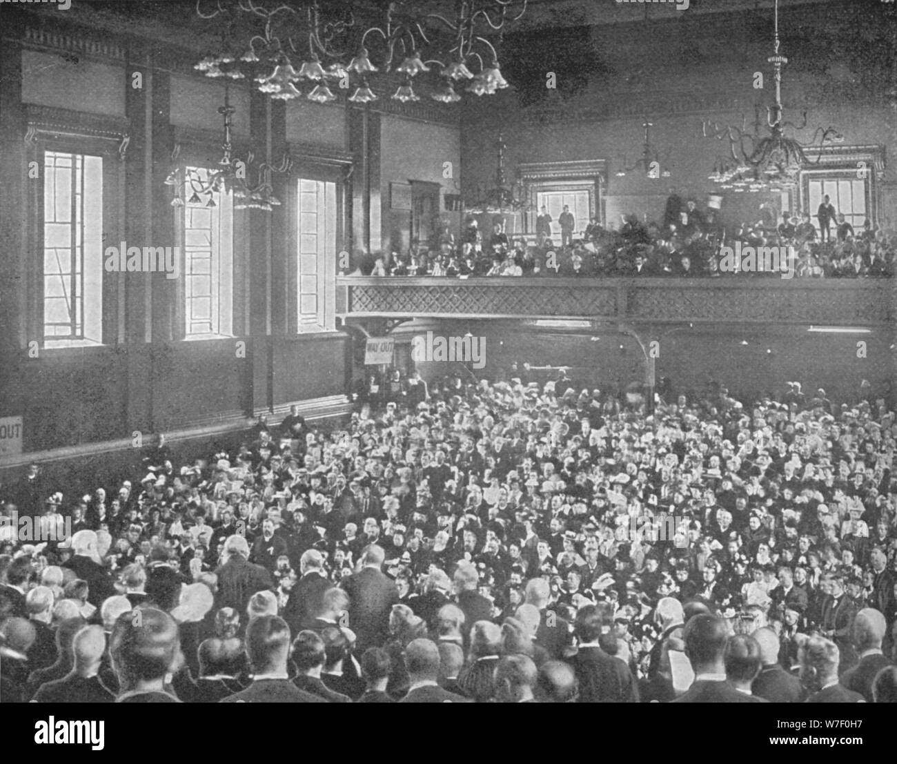 A May meeting, Exeter Hall, London, c1903 (1903). Artist: Unknown. Stock Photo