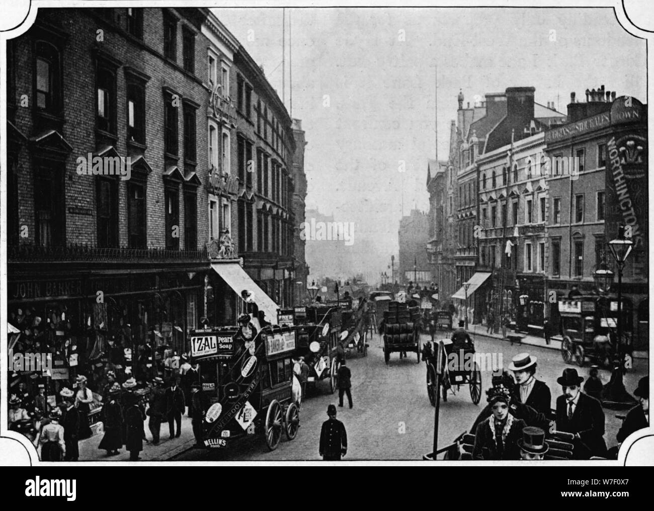 High Street, Kensington, London, c1900 (1901). Artist: Unknown. Stock Photo