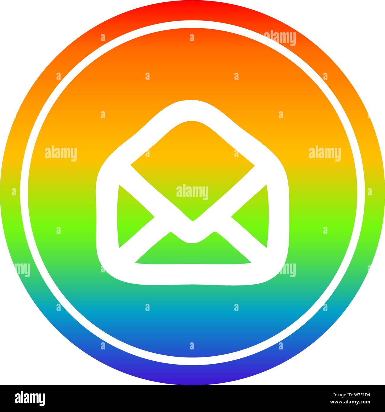 envelope letter circular icon with rainbow gradient finish Stock Vector ...