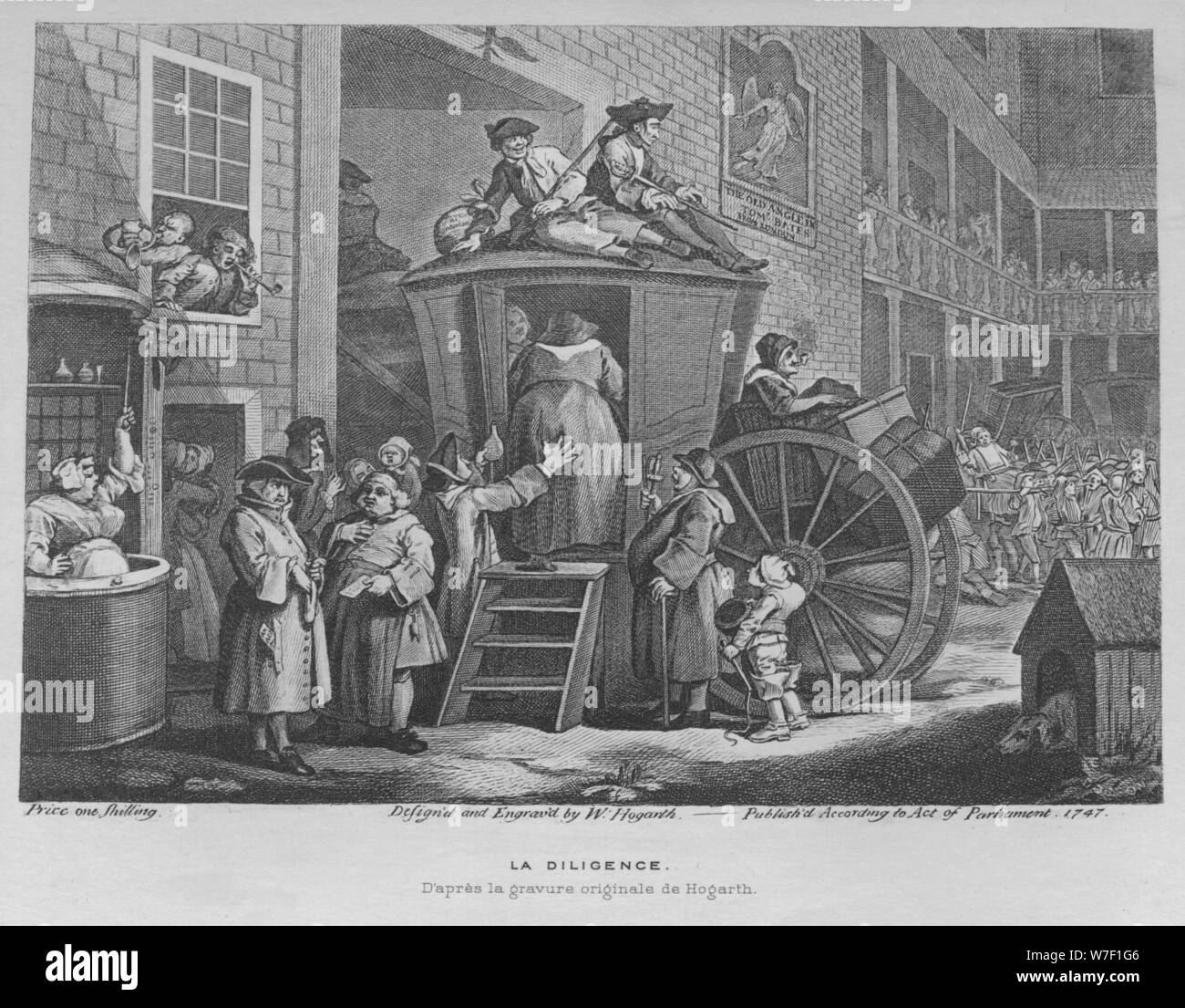 'The Stage Coach or Country Inn Yard', 1747. Artist: William Hogarth. Stock Photo