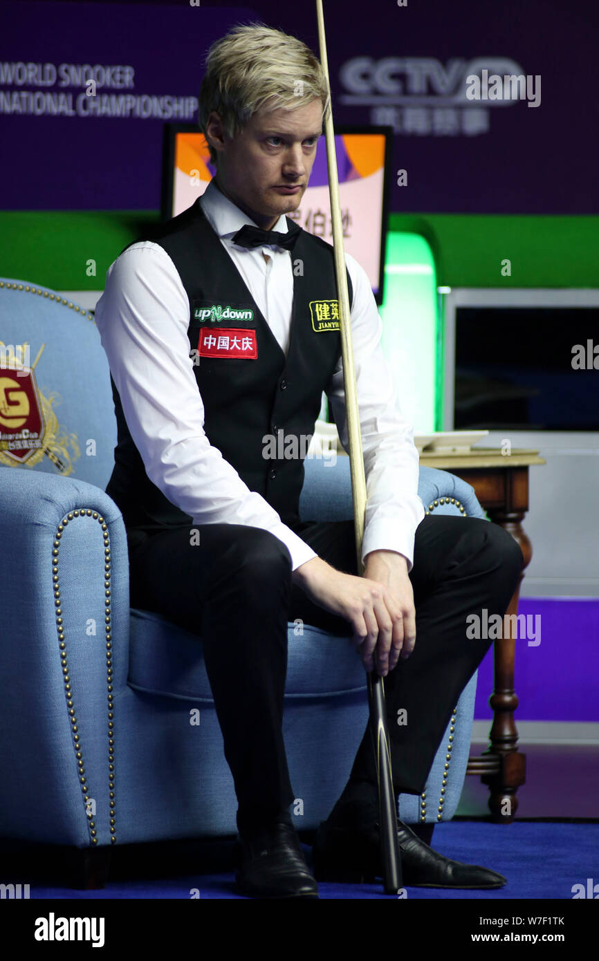 Neil Robertson of Australia reacts during the Betfred World