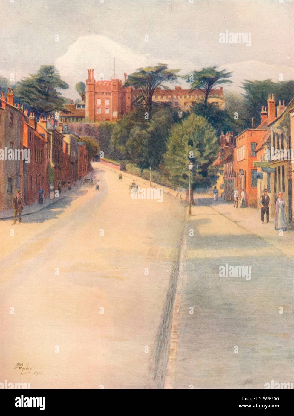 'Castle Street, Farnham', 1911, (1914). Artist James S Ogilvy Stock