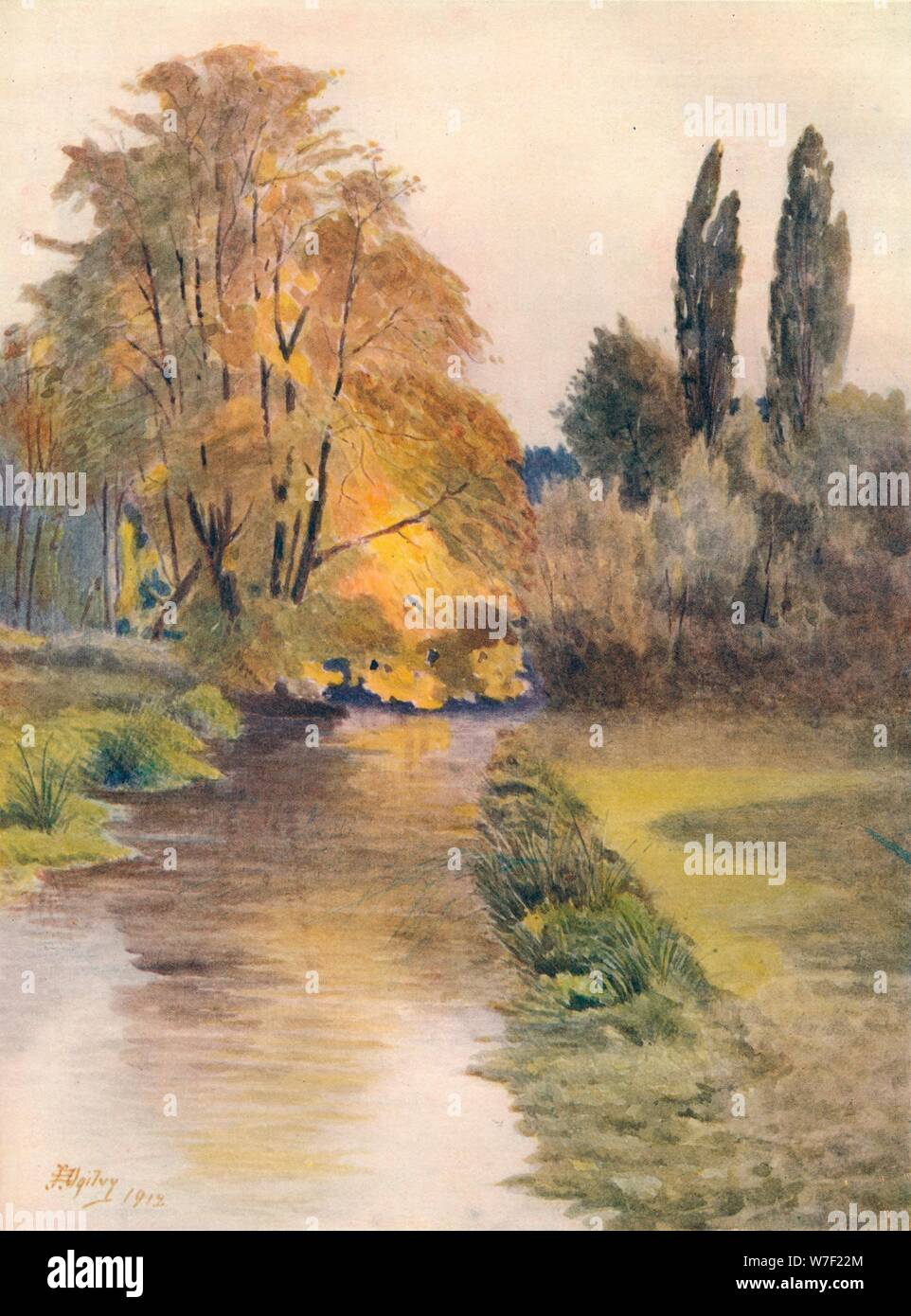 'View on the Wandle', 1912, (1914). Artist: James S Ogilvy. Stock Photo
