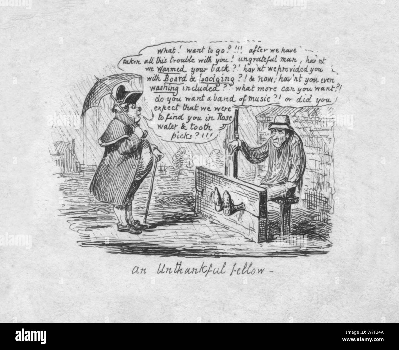 'An Unthankful Fellow', 1829. Artist: George Cruikshank. Stock Photo