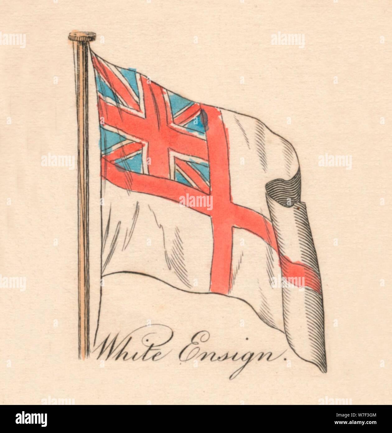 'White Ensign', 1838. Artist: Unknown. Stock Photo