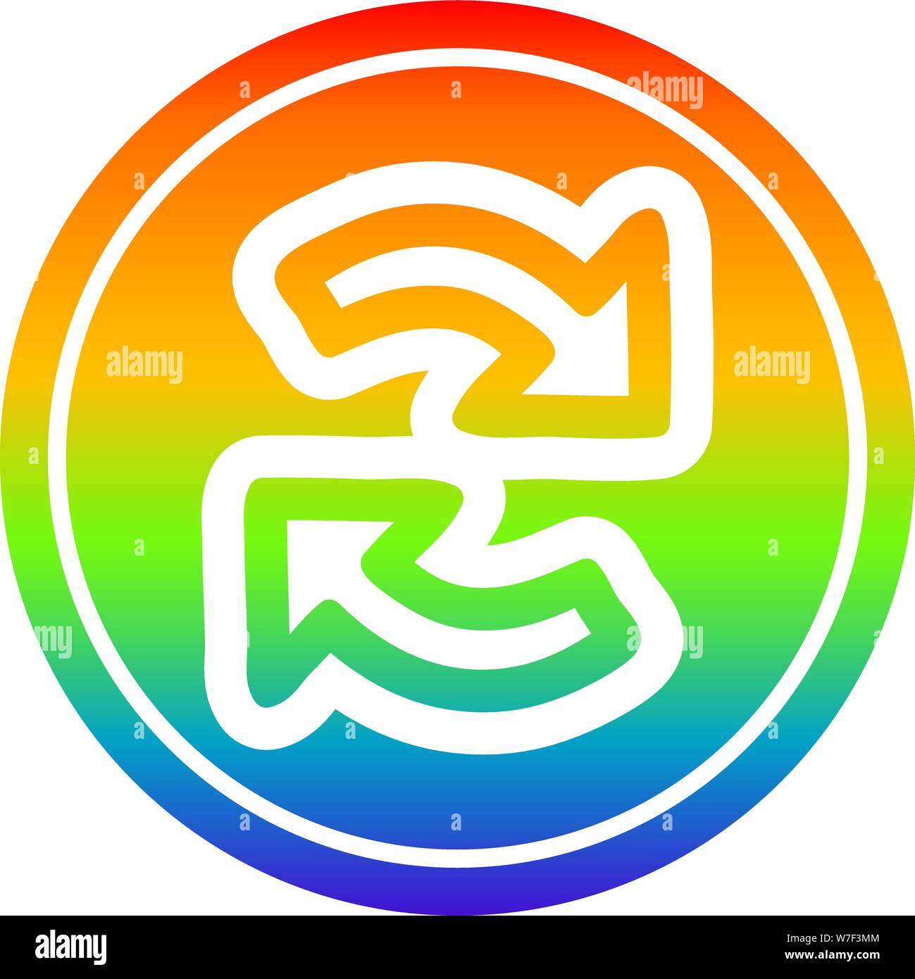 recycling arrow circular icon with rainbow gradient finish Stock Vector ...