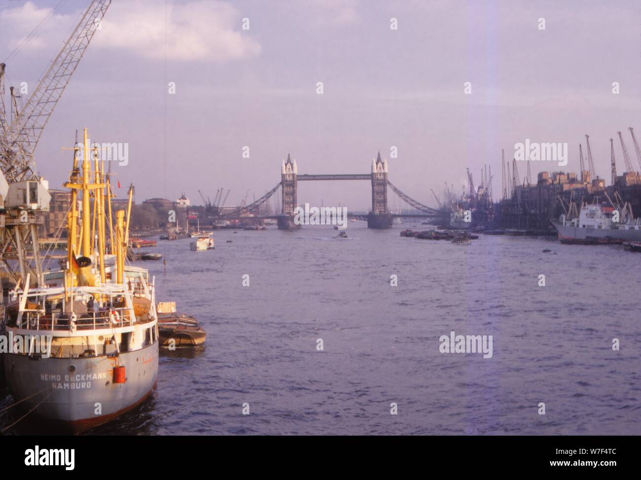 Pool of London with Docks and Tower Bridge, London, England, 1962. Artist: CM Dixon. Stock Photo