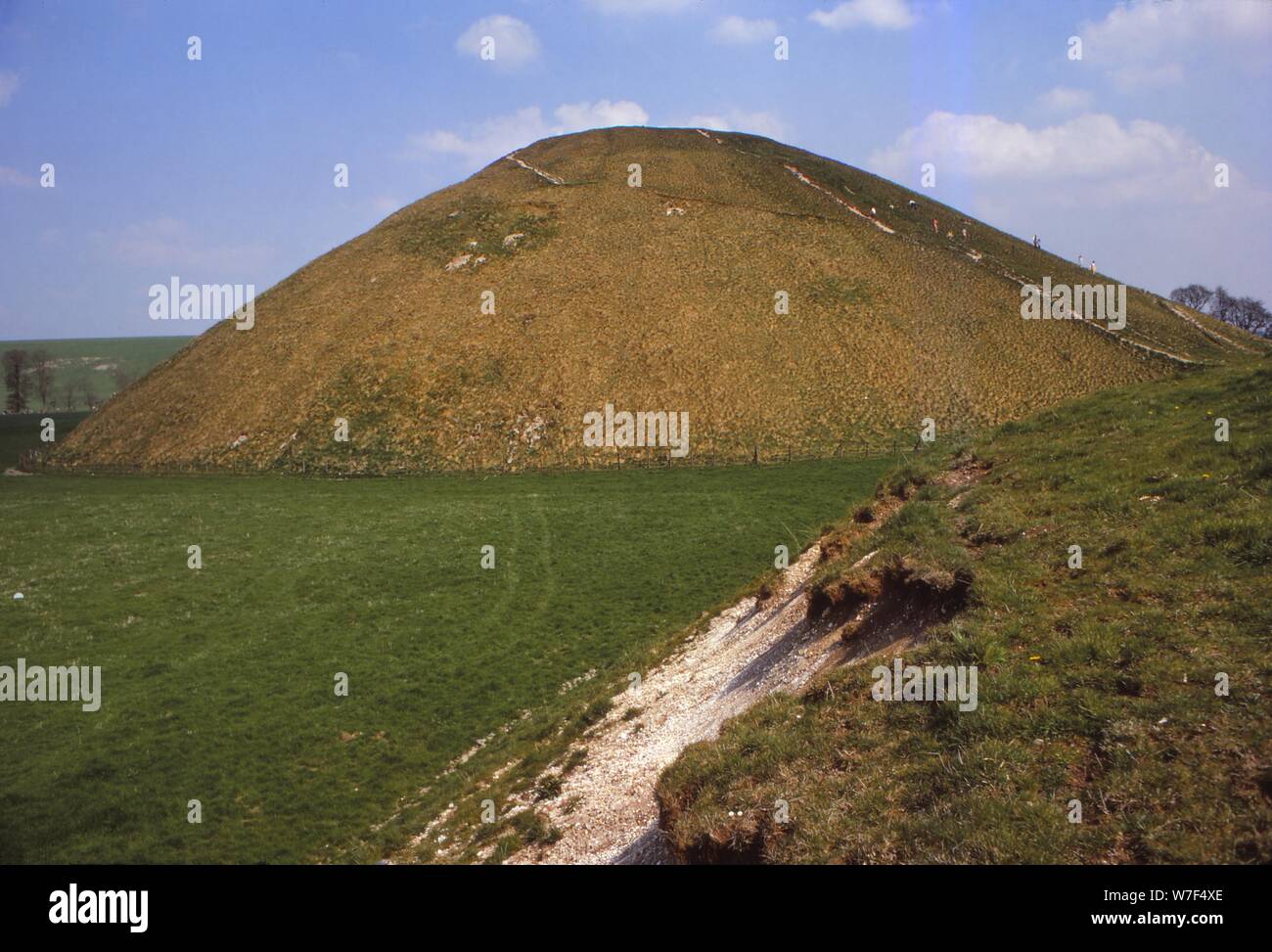 Silbury Hill, Wiltshire from the West, 20th century. Artist: CM Dixon. Stock Photo