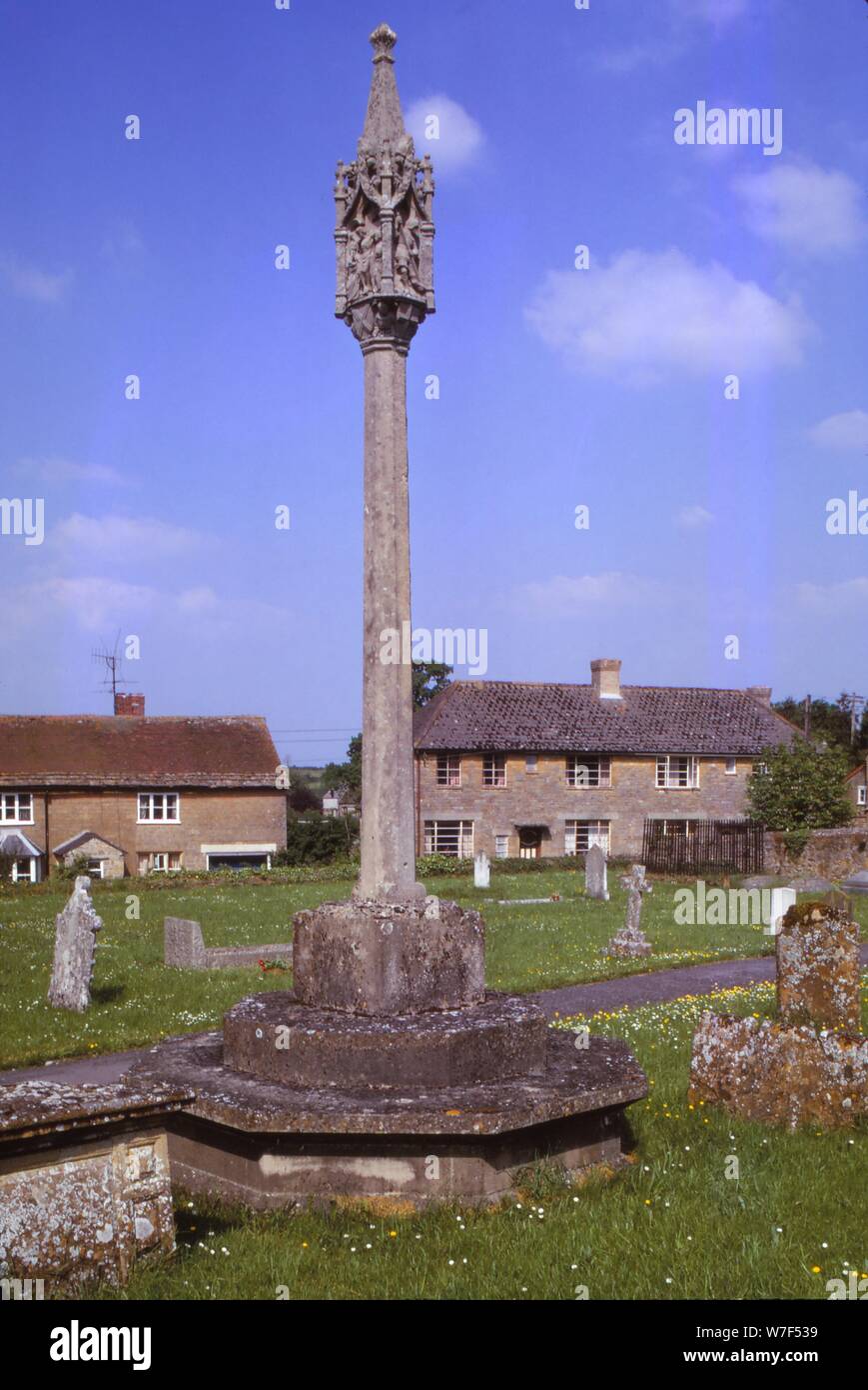 War Memorial in the churchyard at Tintinhull, Somerset, 20th century. Artist: Unknown. Stock Photo