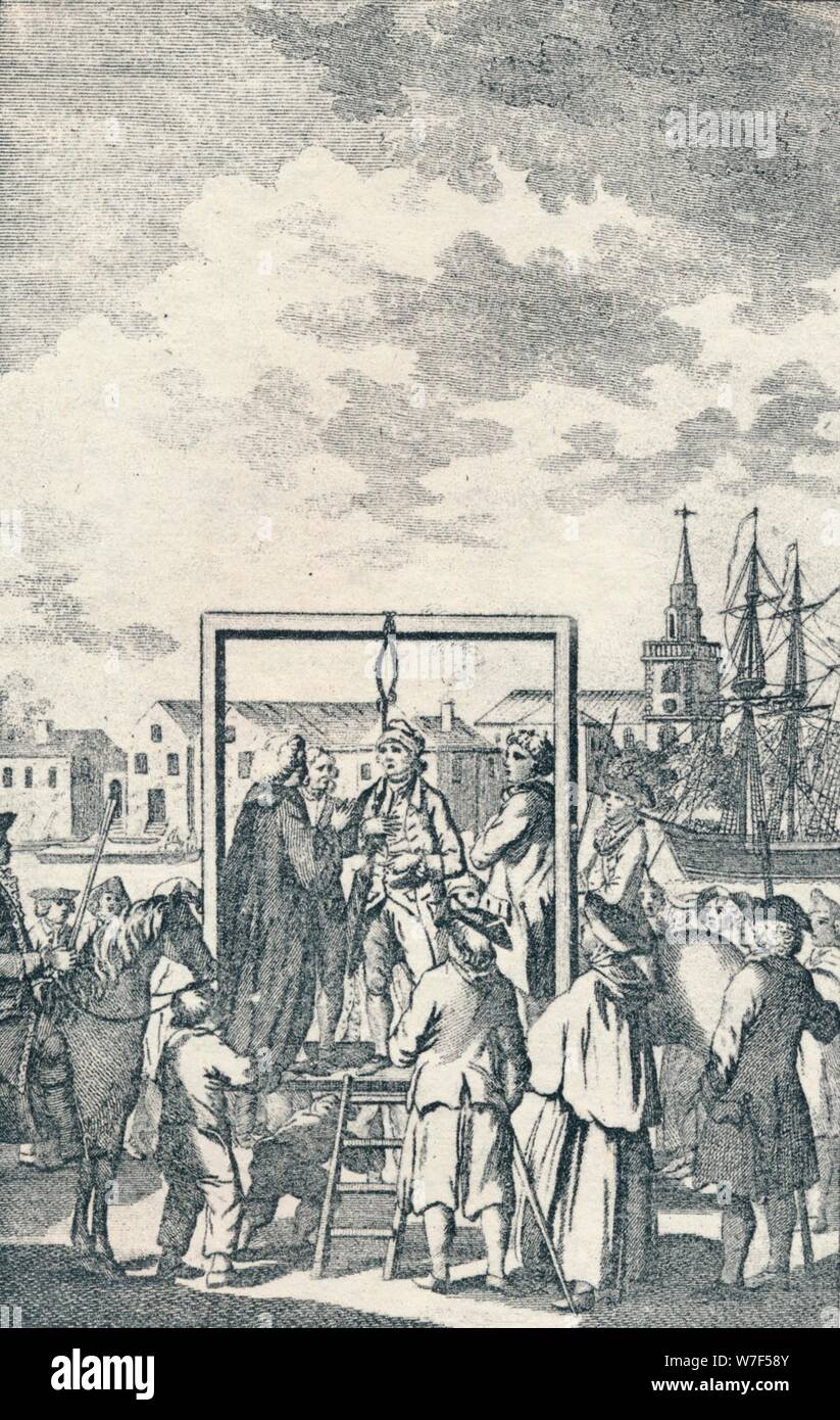 'A Pirate hanged at Execution Dock', c1795. Artist: Robert Dodd. Stock Photo
