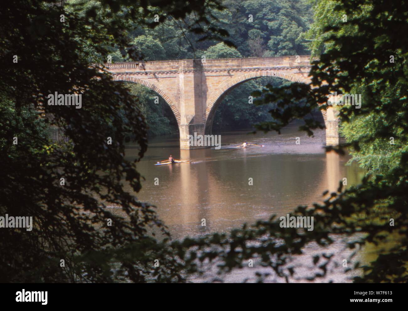 18th Century Prebends Bridge, over the River Wear, Durham, England, 20th century. Artist: CM Dixon. Stock Photo