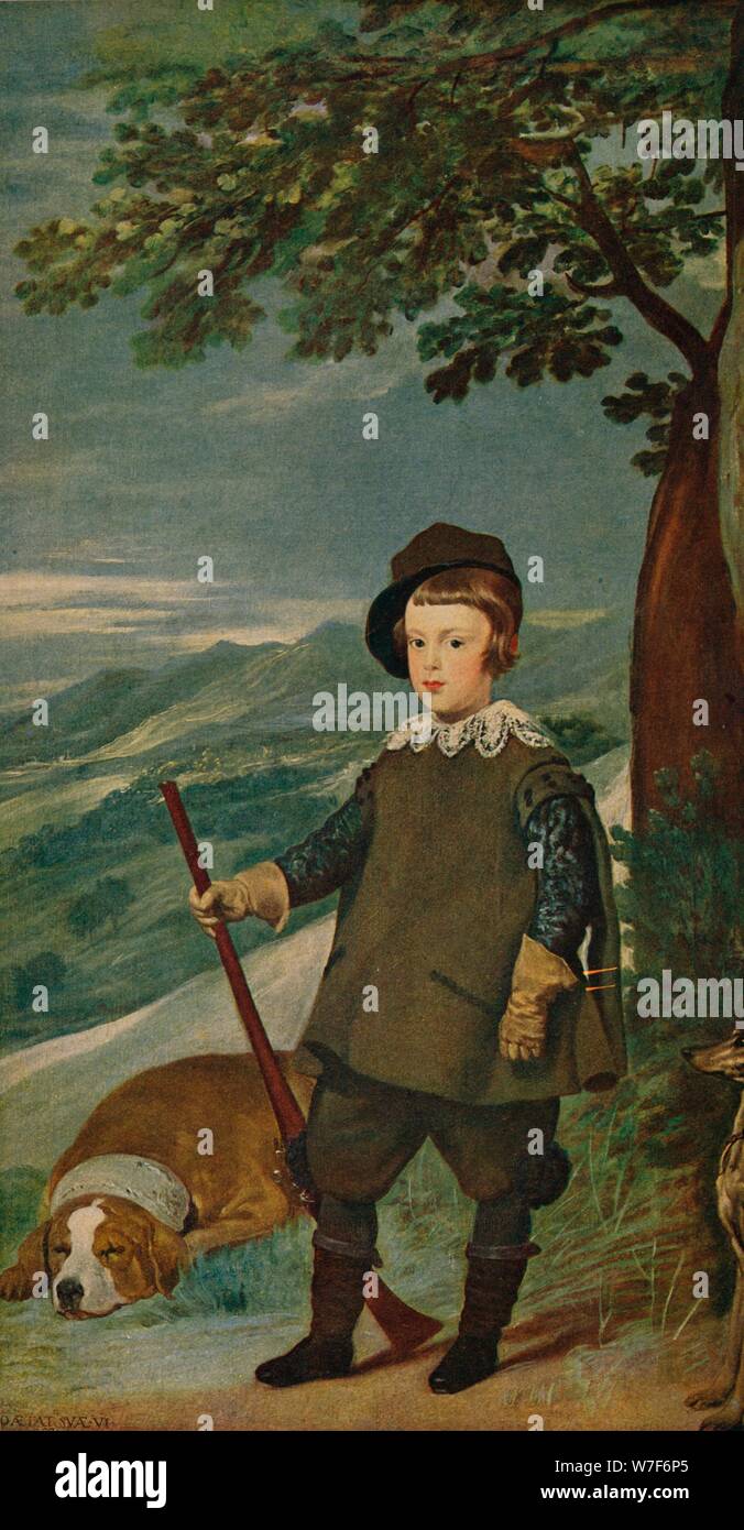 'Infante Don Baltasar Carlos', (Prince Balthasar Charles as a Hunter), 1635-1636, (c1934).  Artist: Diego Velasquez. Stock Photo